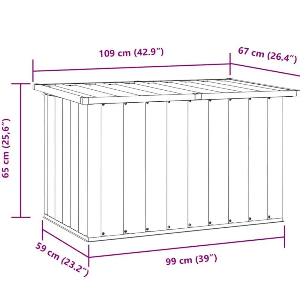 vidaXL Caja de almacenamiento para jardín 109x67x65 cm Verde Sale