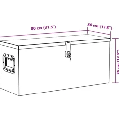 vidaXL Accesorios De Bricolaje-Caja de aluminio negra 80x30x35 cm