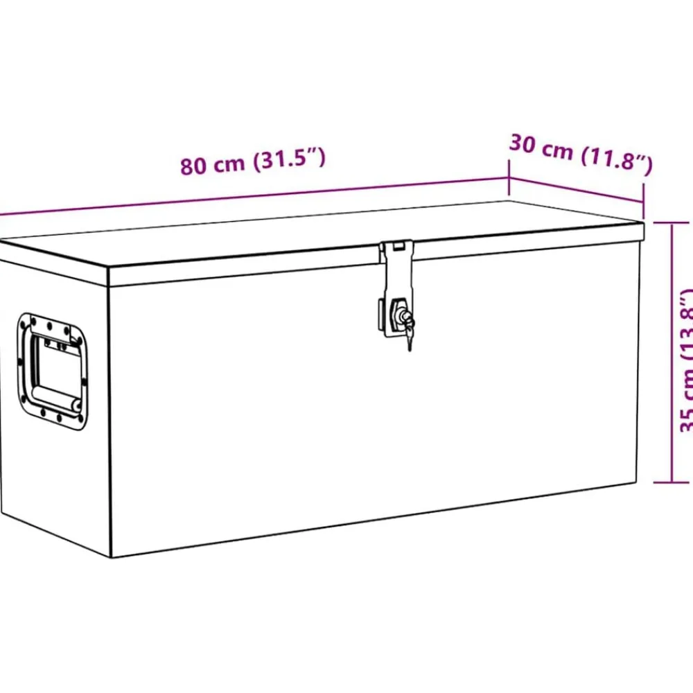 vidaXL Accesorios De Bricolaje-Caja de aluminio negra 80x30x35 cm