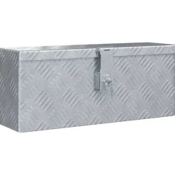 vidaXL Caja de aluminio 48,5x14x20 cm plateada Plateado Clearance
