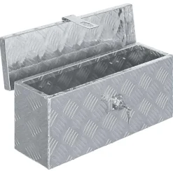 vidaXL Caja de aluminio 48,5x14x20 cm plateada Plateado Clearance