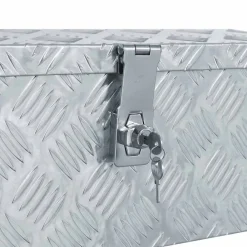 vidaXL Caja de aluminio 48,5x14x20 cm plateada Plateado Clearance