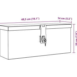 vidaXL Caja de aluminio 48,5x14x20 cm plateada Plateado Clearance