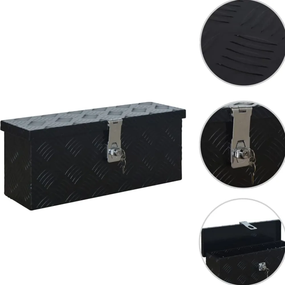 vidaXL Caja de aluminio 485x140x200 mm negra Best
