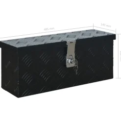 vidaXL Caja de aluminio 485x140x200 mm negra Best