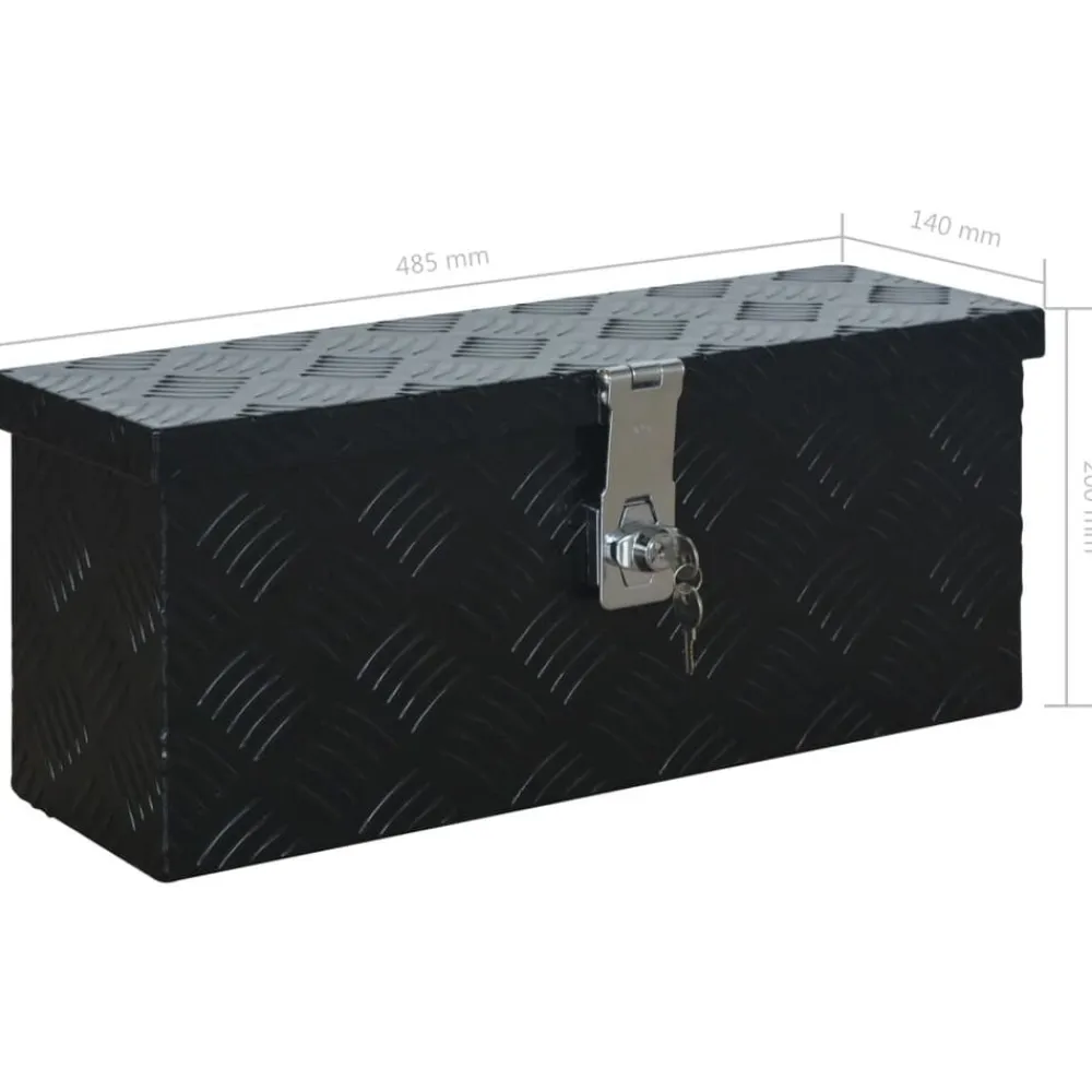 vidaXL Caja de aluminio 485x140x200 mm negra Best