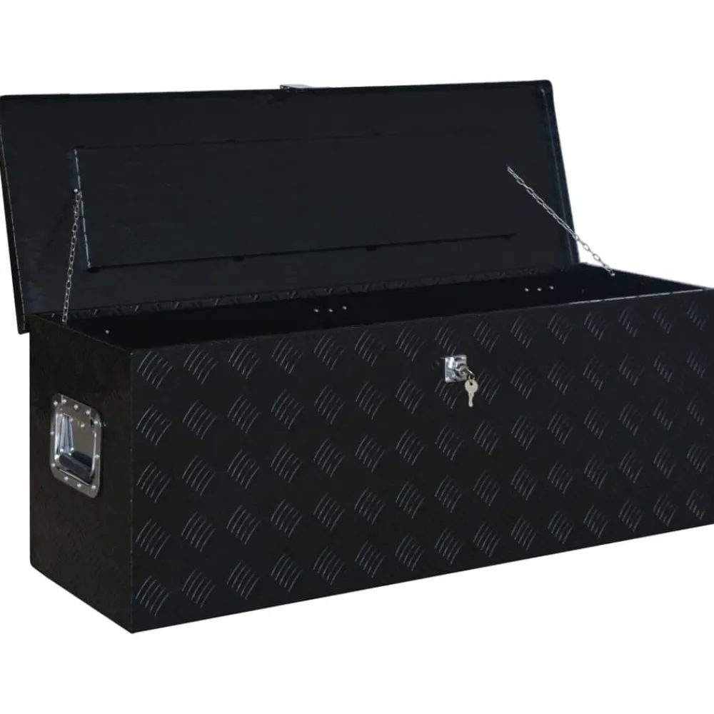 vidaXL Accesorios De Bricolaje-Caja de aluminio 1085x370x400 mm negra