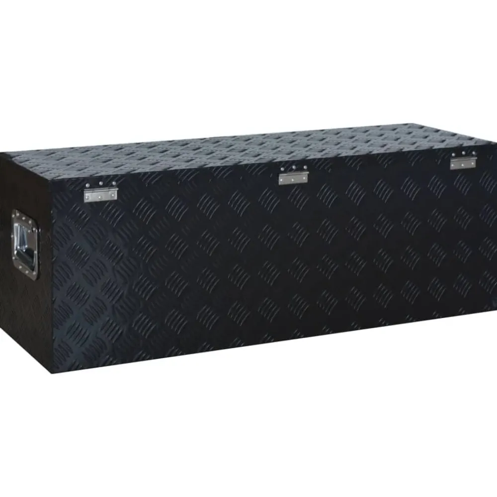 vidaXL Accesorios De Bricolaje-Caja de aluminio 1085x370x400 mm negra