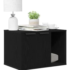 vidaXL Caja de arena para gatos de , 60 x 40 x 40 cm, madera de ingeniería Roble negro Best