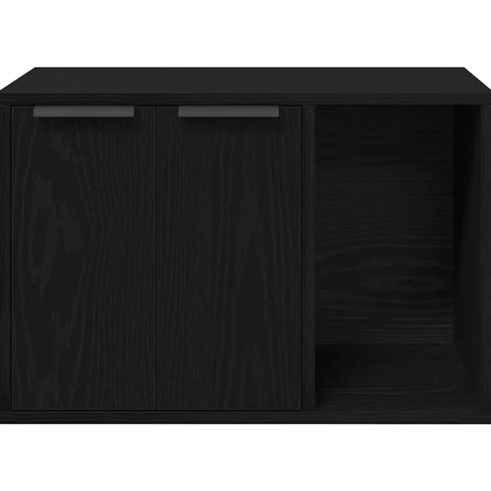 vidaXL Caja de arena para gatos de , 60 x 40 x 40 cm, madera de ingeniería Roble negro Best