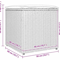 vidaXL Caja de cojines Negro 50 x 50 x 50 cm ratán sintético Negro y crema Hot