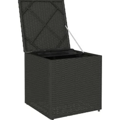 vidaXL Caja de cojines Negro 50 x 50 x 50 cm ratán sintético Negro y crema Hot