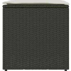 vidaXL Caja de cojines Negro 50 x 50 x 50 cm ratán sintético Negro y crema Hot