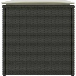 vidaXL Caja de cojines Negro 50 x 50 x 50 cm ratán sintético Negro y crema Hot
