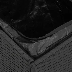 vidaXL Caja de cojines Negro 50 x 50 x 50 cm ratán sintético Negro y crema Hot