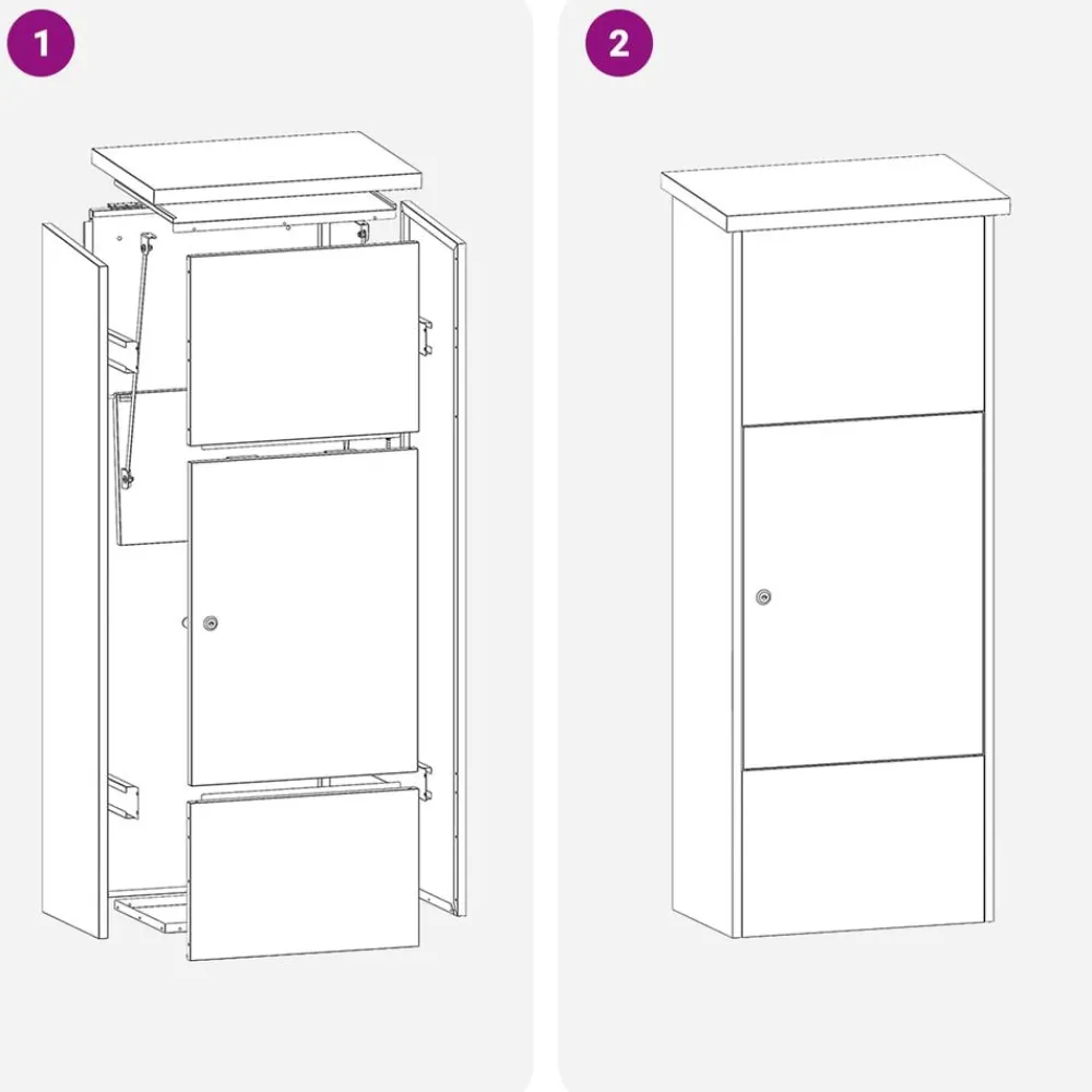 vidaXL Decoración-Caja de entrega de paquetes 44,5 x 29 x 110,5 cm