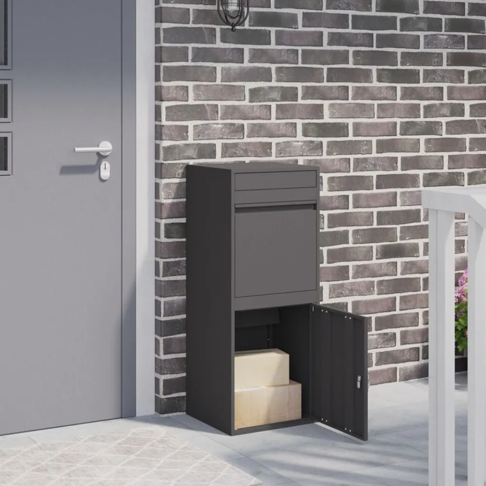 vidaXL Decoración-Caja de entrega de paquetes 41 x 38 x 103 cm Acero