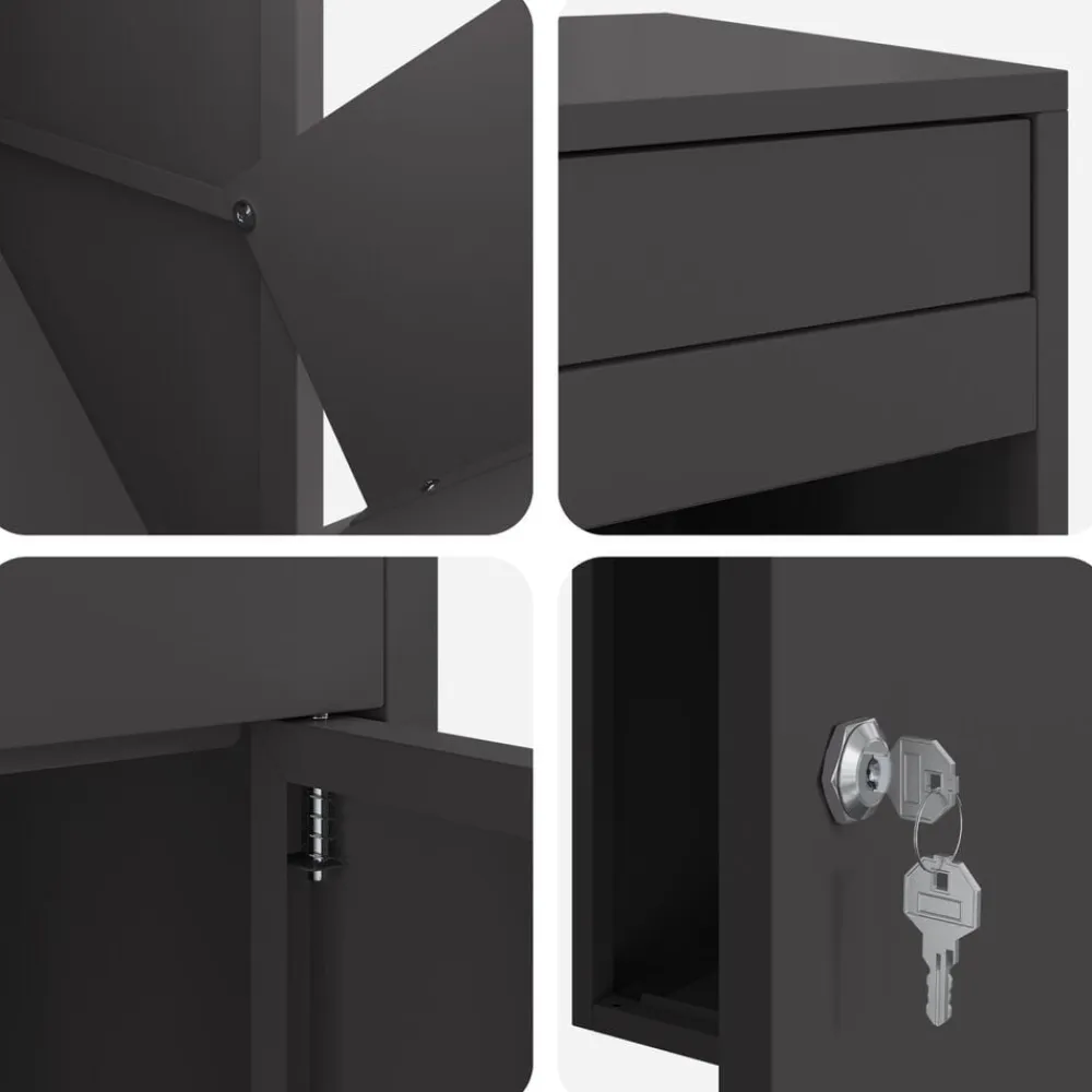 vidaXL Decoración-Caja de entrega de paquetes 41 x 38 x 103 cm Acero