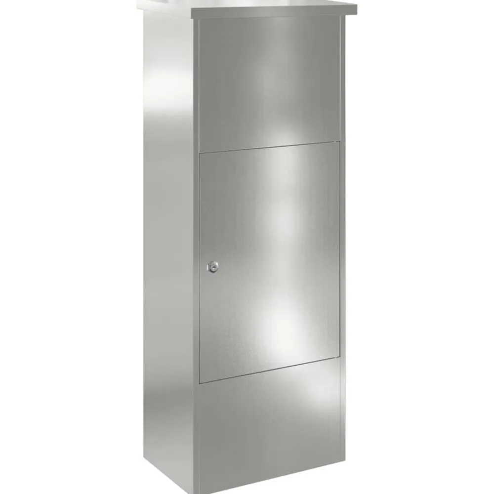 vidaXL Caja de entrega de paquetes Negro 44,5 x 29 x 110,5 cm Acero galvanizado New
