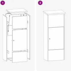 vidaXL Caja de entrega de paquetes Negro 44,5 x 29 x 110,5 cm Acero galvanizado New