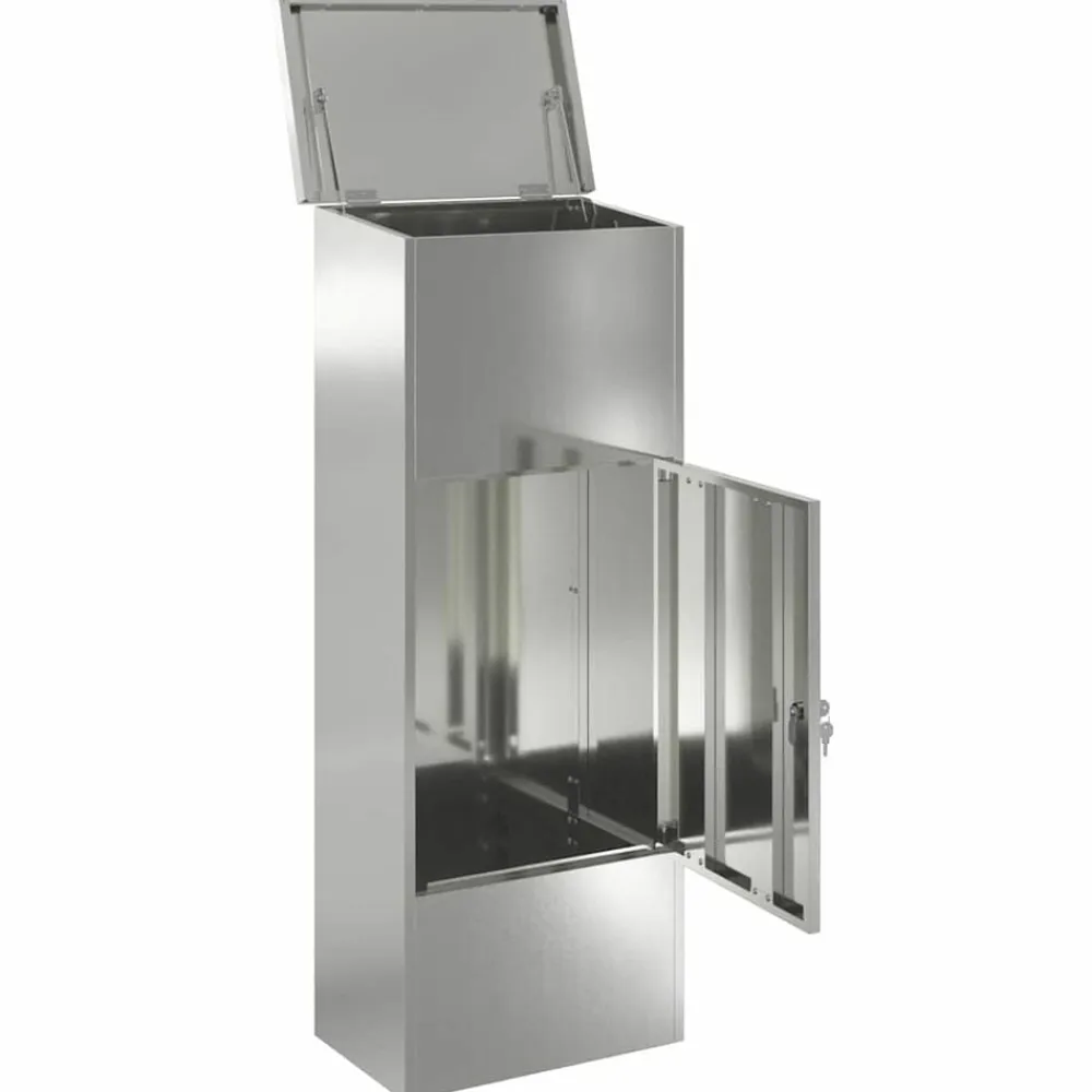 vidaXL Caja de entrega de paquetes Negro 44,5 x 29 x 110,5 cm Acero galvanizado New