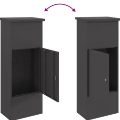 vidaXL Caja de entrega de paquetes 44,5 x 29 x 110,5 cm Acero Negro