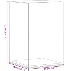 vidaXL Caja de exposición acrílico transparente 14x14x22 cm Clearance