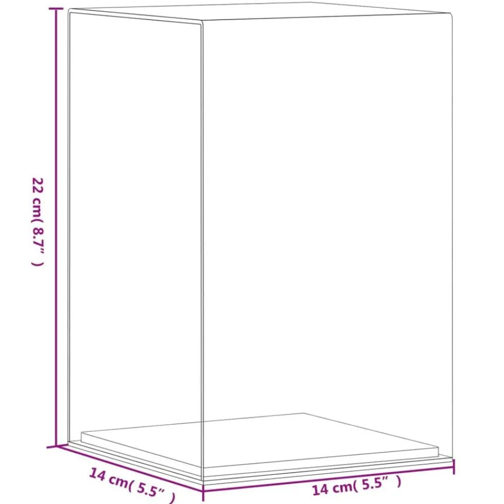 vidaXL Caja de exposición acrílico transparente 14x14x22 cm Clearance