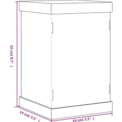 vidaXL Caja de exposición acrílico transparente 14x14x22 cm New