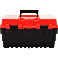 vidaXL Caja de herramientas de plástico rojo 462x256x242 mm