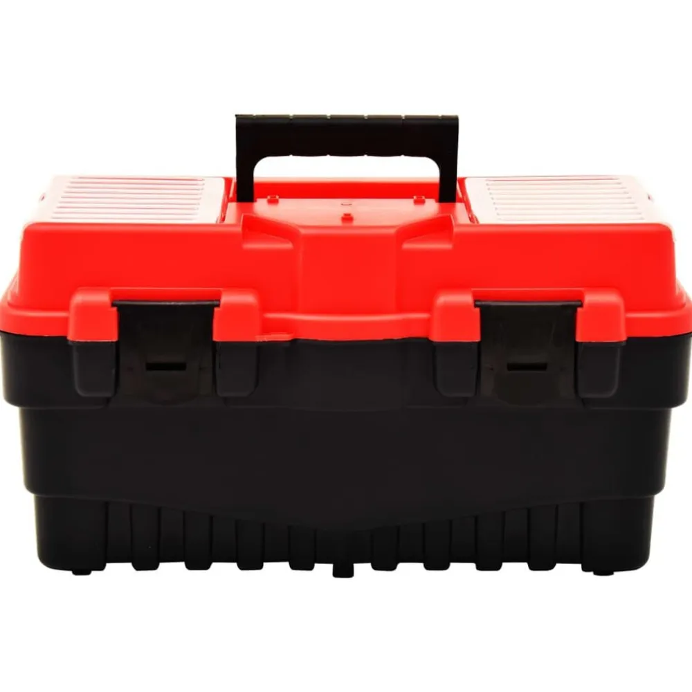 vidaXL Caja de herramientas de plástico rojo 462x256x242 mm