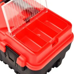 vidaXL Caja de herramientas de plástico rojo 462x256x242 mm
