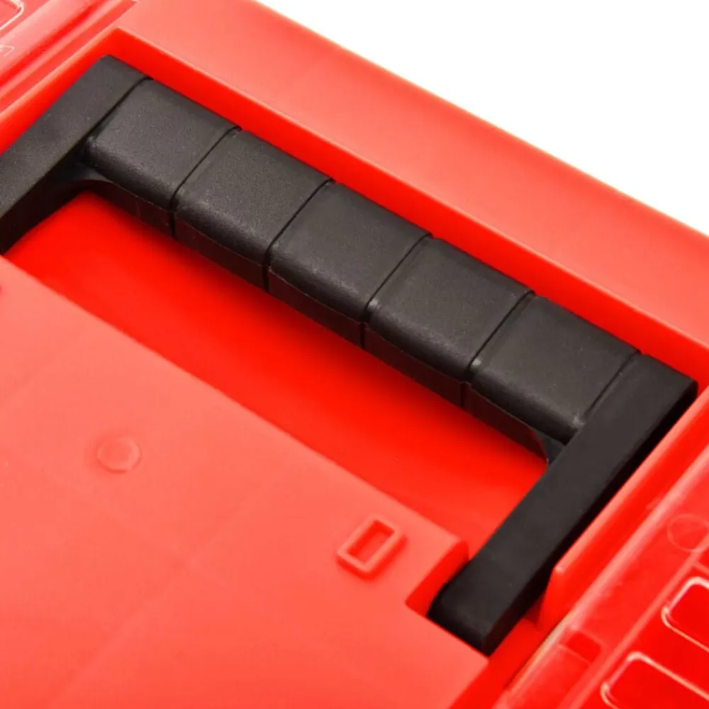 vidaXL Caja de herramientas de plástico rojo 462x256x242 mm