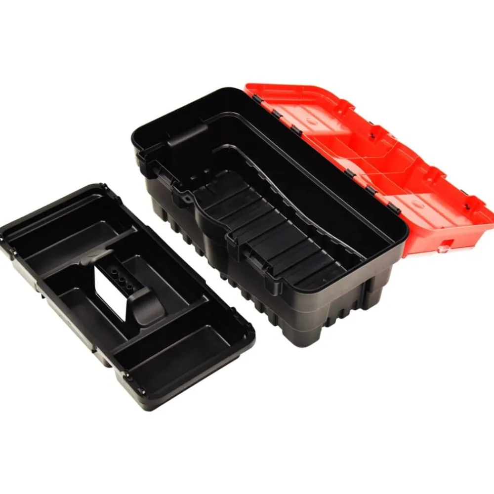 vidaXL Caja de herramientas de plástico rojo 462x256x242 mm