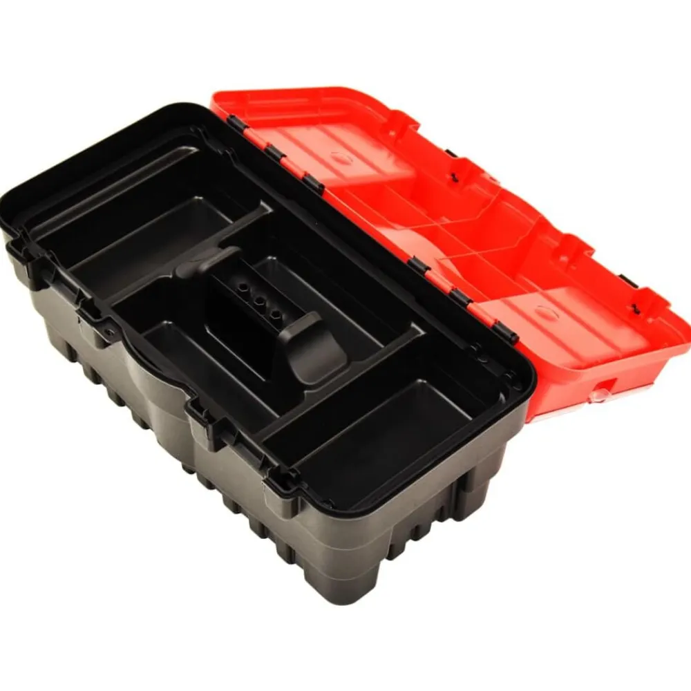 vidaXL Caja de herramientas de plástico rojo 462x256x242 mm