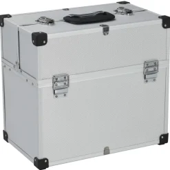 vidaXL Accesorios De Bricolaje-Caja de herramientas aluminio plateado 38x22,5x34 cm