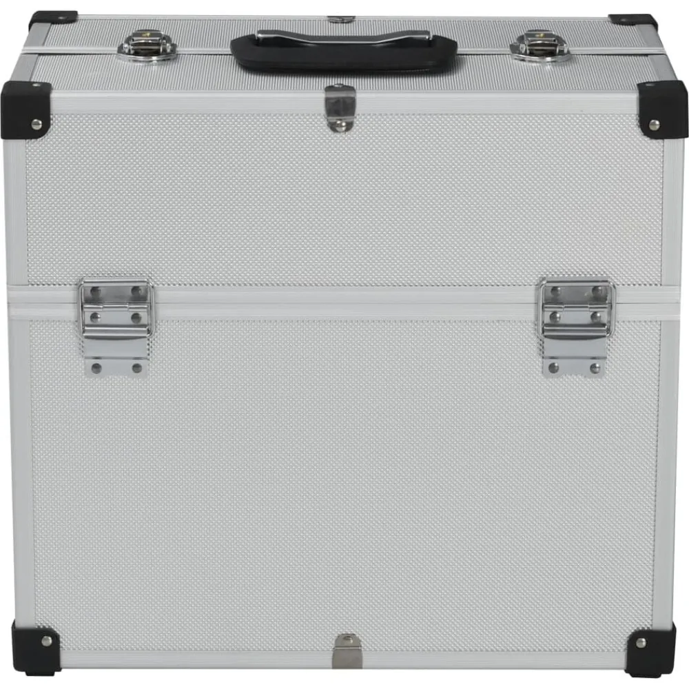 vidaXL Accesorios De Bricolaje-Caja de herramientas aluminio plateado 38x22,5x34 cm