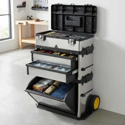 vidaXL Caja de herramientas de 3 partes Sale