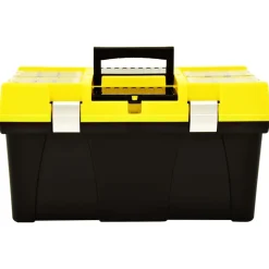vidaXL Caja de herramientas de plástico amarillo 595x337x316 mm