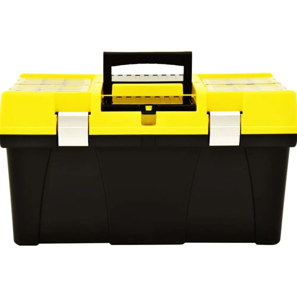 vidaXL Caja de herramientas de plástico amarillo 595x337x316 mm