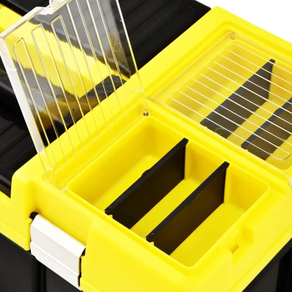 vidaXL Caja de herramientas de plástico amarillo 595x337x316 mm