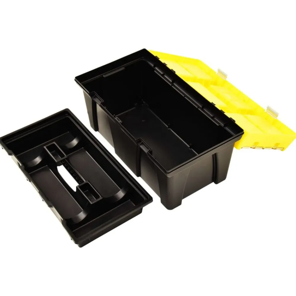 vidaXL Caja de herramientas de plástico amarillo 595x337x316 mm