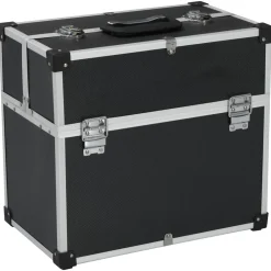 vidaXL Caja de herramientas aluminio negro 38x22,5x34 cm Sale