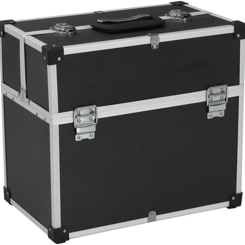 vidaXL Caja de herramientas aluminio negro 38x22,5x34 cm Sale