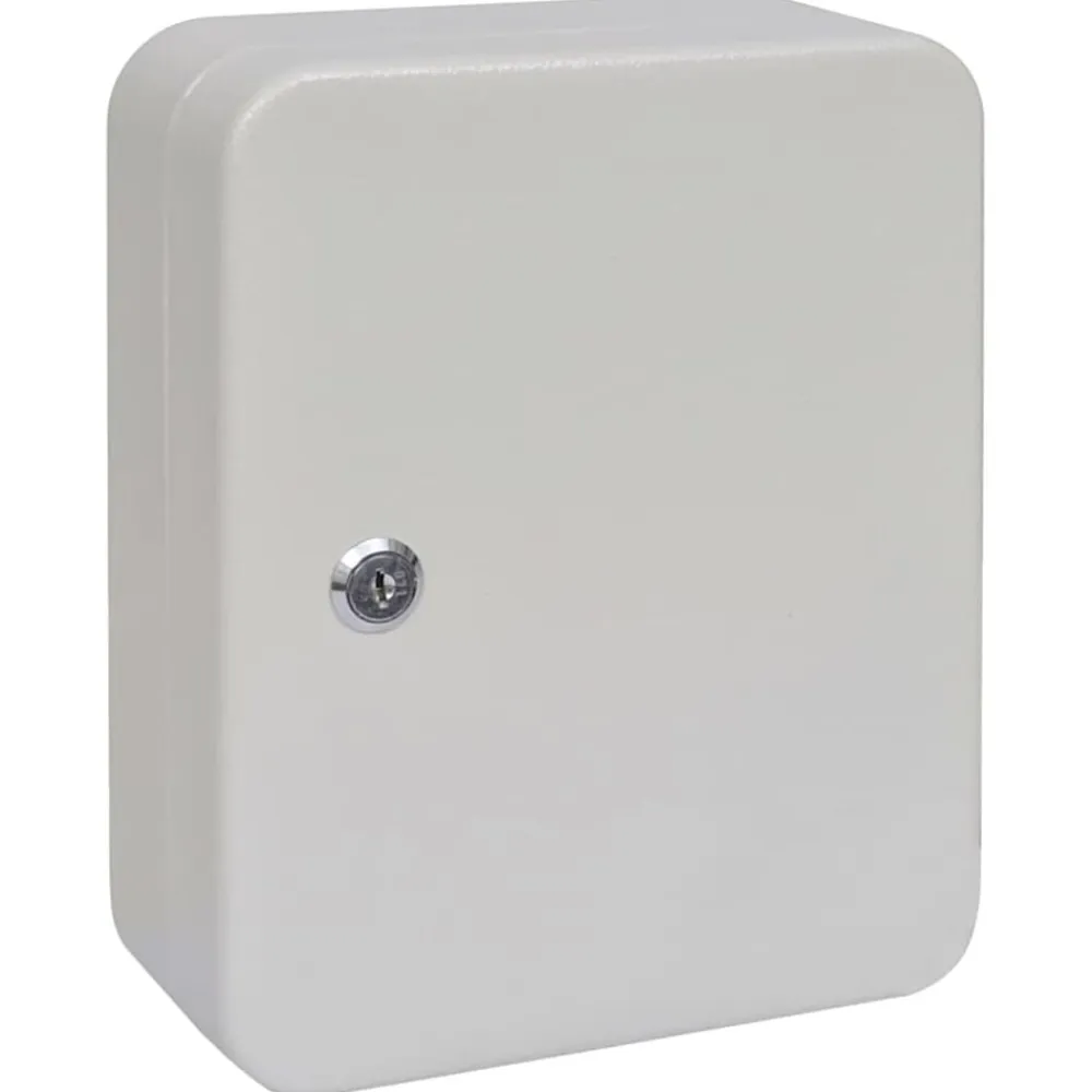 vidaXL Caja de Llaves con cerradura Marfil 20 x 7,5 x 25 cm Acero Best