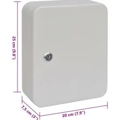 vidaXL Caja de Llaves con cerradura Marfil 20 x 7,5 x 25 cm Acero Best