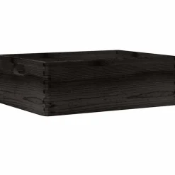 vidaXL Caja de madera con asas madera maciza pino negra 40x30x13 cm Negro Sale