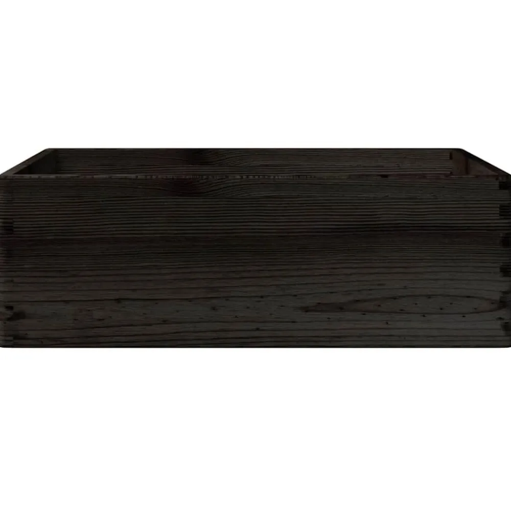vidaXL Caja de madera con asas madera maciza pino negra 40x30x13 cm Negro Sale