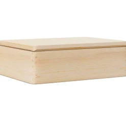 vidaXL Caja de madera con tapa madera maciza de pino 40x30x13 cm Natural Clearance