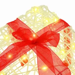 vidaXL Decoración-Caja de Regalo con 60 LED 3 pcs cálido 20 x 20 x 20 cm Acrílico